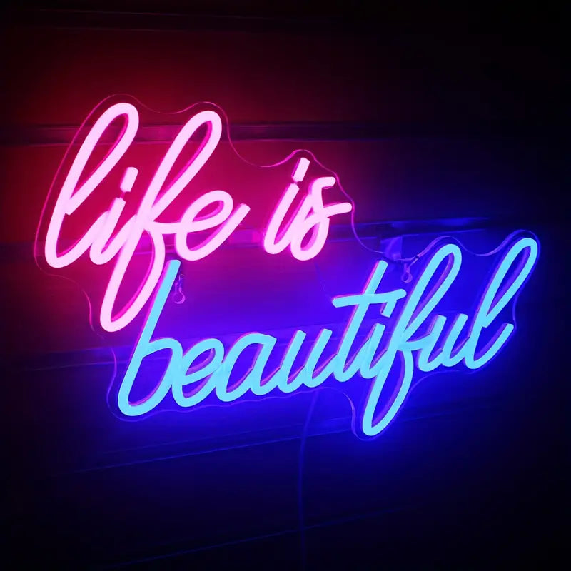 ICLE 高輝度 LED ネオン看板 店舗用 おしゃれ 間接照明 オーダーメイド対応 Life is beautiful