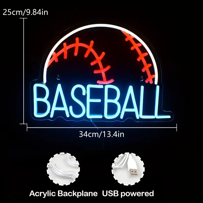ICLE ネオンサイン BASEBALL 野球モチーフ｜スポーツバー・野球ショップ・バッティングセンター・応援部屋の装飾に