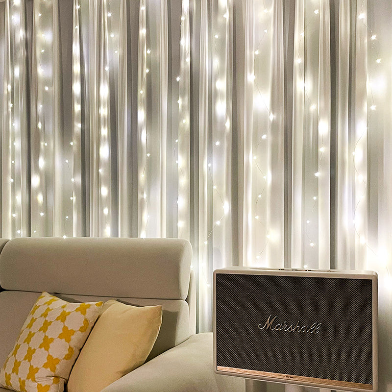 ICLE LED ジュエリーライト カーテンライト 300球 3×2m USB式 リモコン付間接照明クリスマス飾り