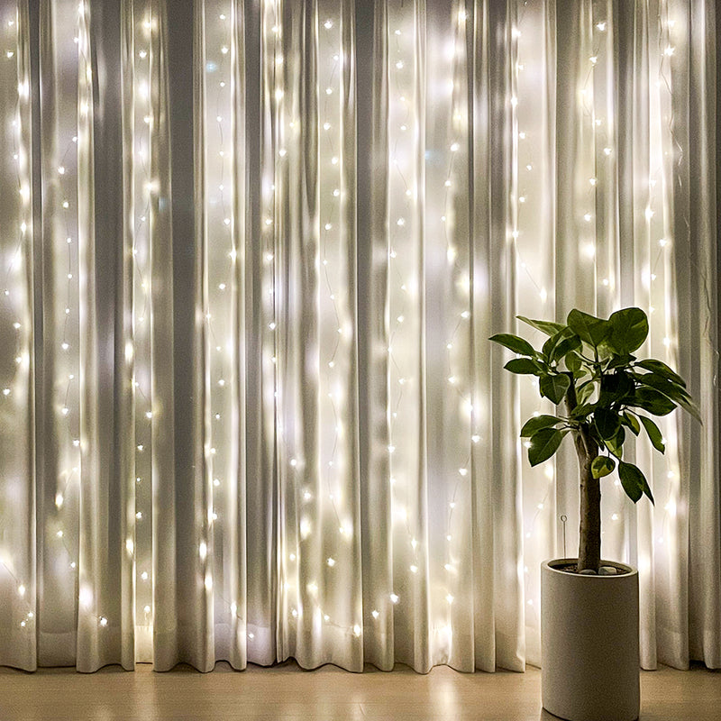 ICLE LED ジュエリーライト カーテンライト 300球 3×2m USB式 リモコン付間接照明クリスマス飾り
