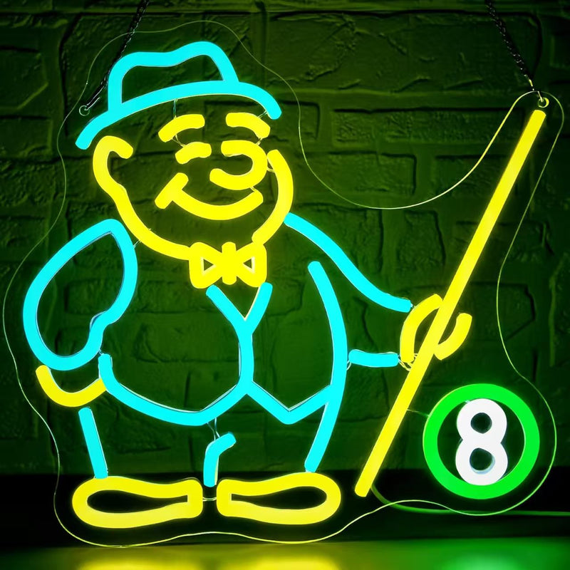 ICLE LEDネオンサイン BILLIARD｜ビリヤード場・ビリヤードバー・プールバー・ゲームバーの店舗装飾に