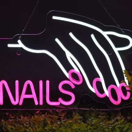 ICLE 高輝度 LED ネオン看板 店舗用 おしゃれ 間接照明 オーダーメイド対応 ネイルサロンバーバーショップ・理容室・床屋