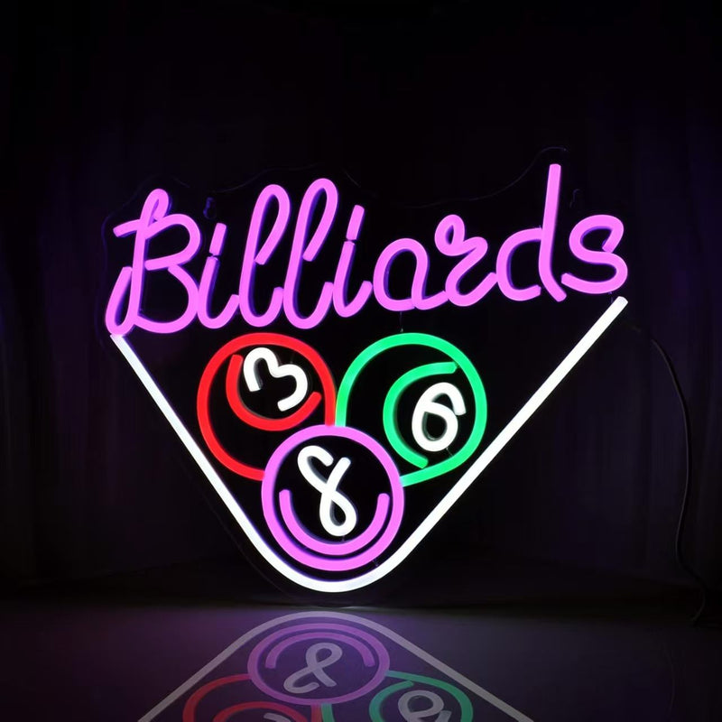 ICLE LEDネオンサイン BILLIARD｜ビリヤード場・ビリヤードバー・プールバー・ゲームバーの店舗装飾に