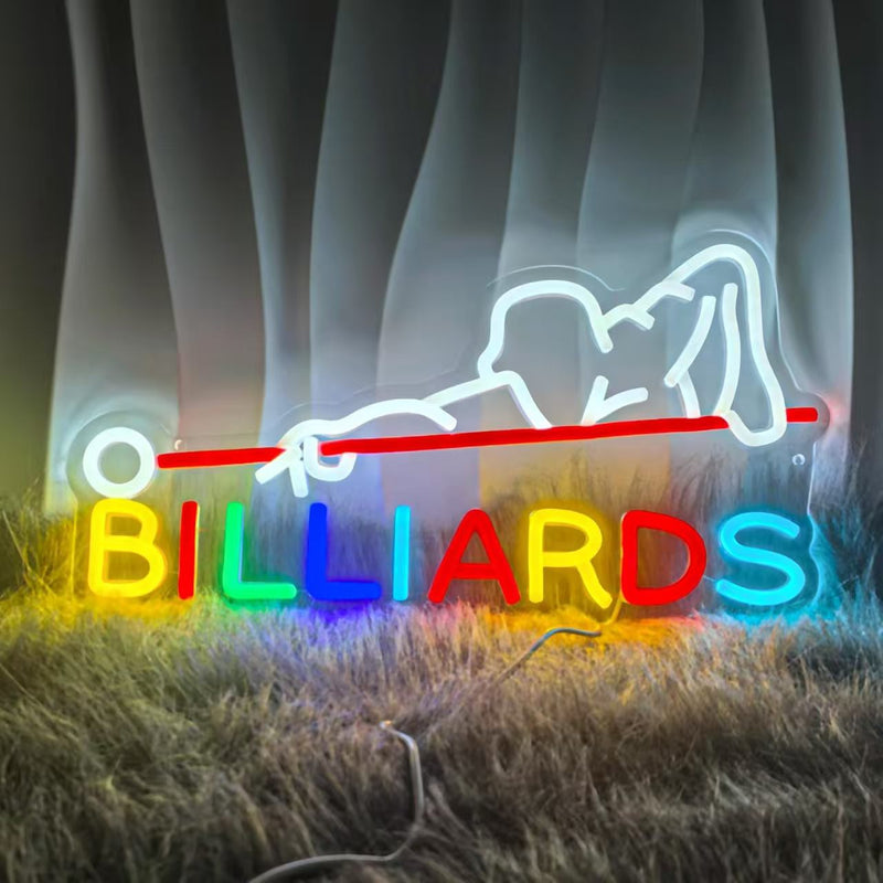 ICLE LEDネオンサイン BILLIARD｜ビリヤード場・ビリヤードバー・プールバー・ゲームバーの店舗装飾に