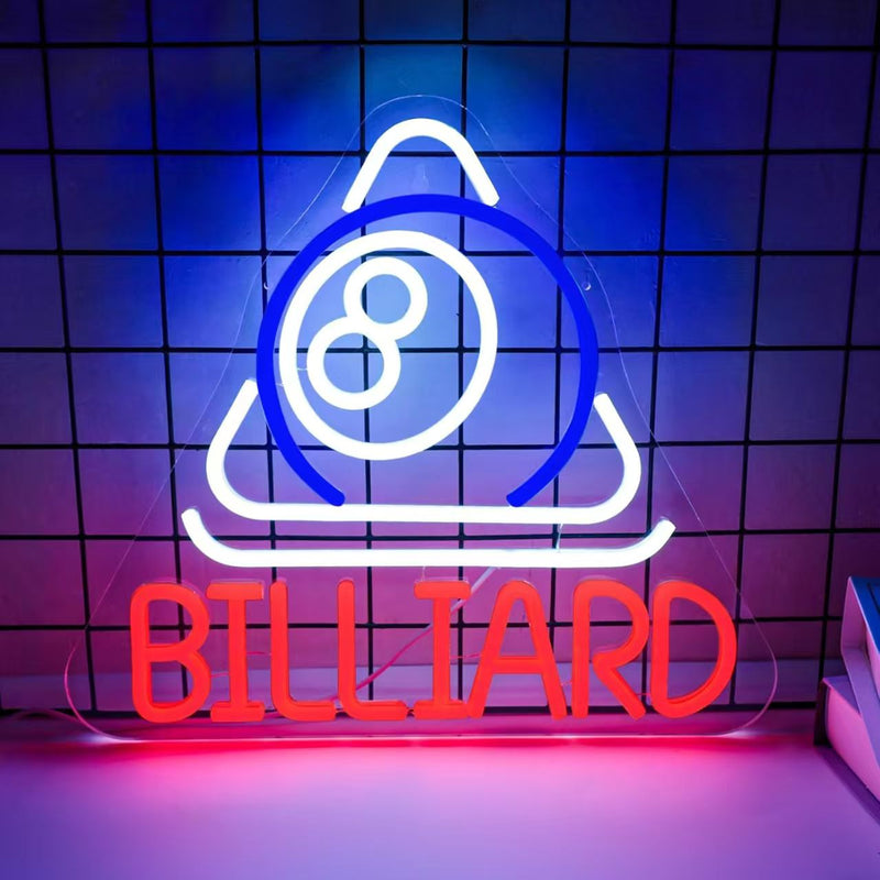 ICLE LEDネオンサイン BILLIARD｜ビリヤード場・ビリヤードバー・プールバー・ゲームバーの店舗装飾に