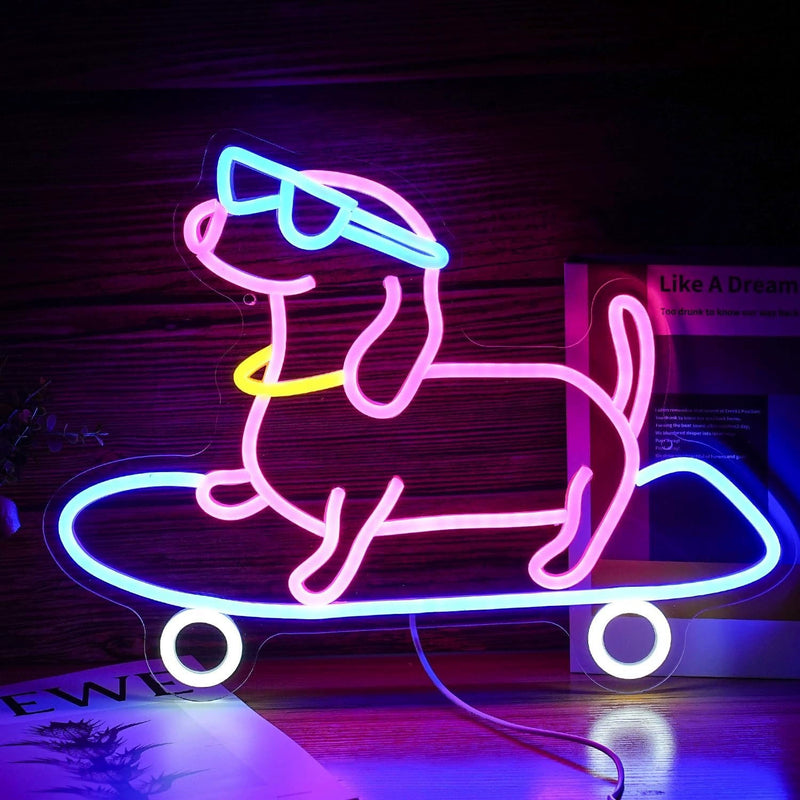 ICLE LEDネオンサイン 犬モチーフ｜ペットショップ・ペットサロン・ドッグカフェ向け