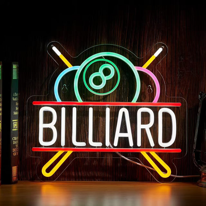 ICLE LEDネオンサイン BILLIARD｜ビリヤード場・ビリヤードバー・プールバー・ゲームバーの店舗装飾に
