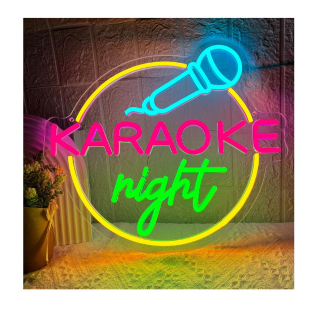 ICLE LEDネオンサイン KARAOKE｜カラオケ店・バー・パブ・ミュージックバーの店舗装飾に