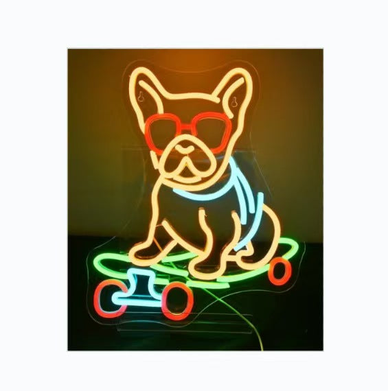 ICLE LEDネオンサイン 犬モチーフ｜ペットショップ・ペットサロン・ドッグカフェ向け