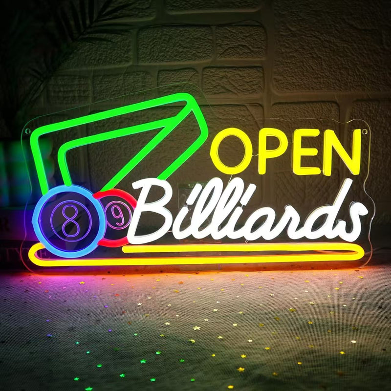 ICLE LEDネオンサイン BILLIARD｜ビリヤード場・ビリヤードバー・プールバー・ゲームバーの店舗装飾に