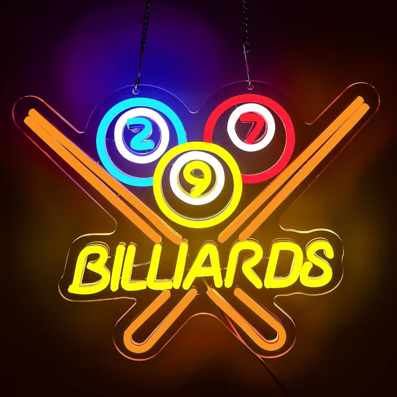 ICLE LEDネオンサイン BILLIARD｜ビリヤード場・ビリヤードバー・プールバー・ゲームバーの店舗装飾に