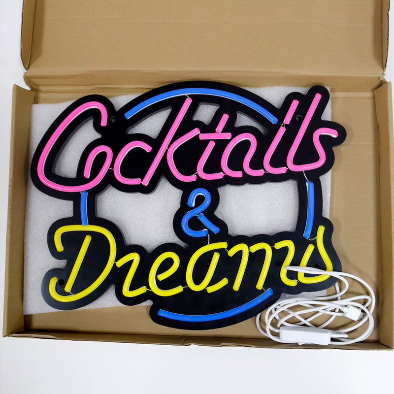 ICLEネオンサイン Cocktails & Dreams｜バー・カクテルバー・パブ・ラウンジ 店舗装飾 壁掛けネオン