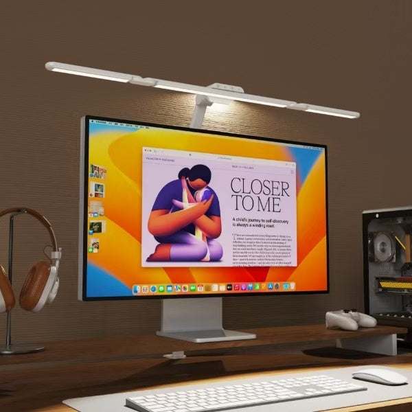 ICLEモニターライトデスクライト LEDクランプ式 置き型両用 目に優しい 眼精疲労軽減 まぶしくない自然光 学習机 デスクワークスタディライト おしゃれ