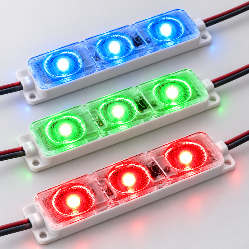 ICLE韓国製 高耐久 屋外看板縁取り用LEDモジュール 3灯完全防水仕様 高輝度 広角レンズ50個セットRGB