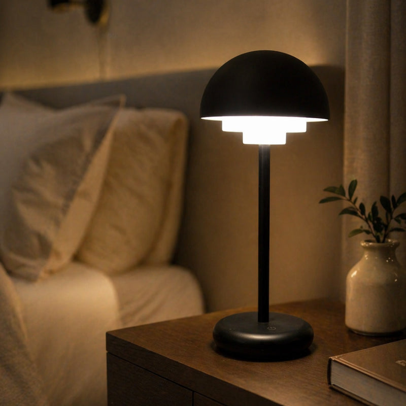 ICLE北欧風 LED テーブルランプ コードレス 充電式 間接照明 ベッドサイド ナイトライト 防水 ドーム型