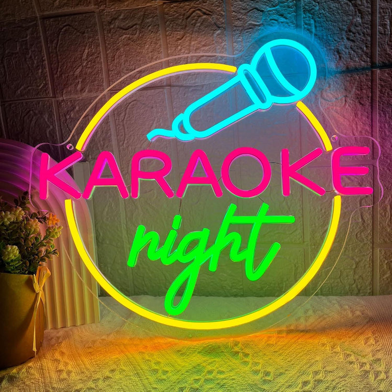 ICLE LEDネオンサイン KARAOKE｜カラオケ店・バー・パブ・ミュージックバーの店舗装飾に