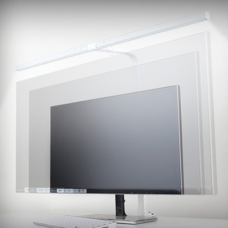 ICLE モニターライト デスクライト クランプ式 高演色LED ワイド80cm 非対称ヘッド 目に優しい 調光調色 自動調光センサー 在宅ワーク テレワーク 韓国製
