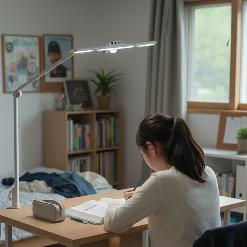 ICLEモニターライトデスクライト LEDクランプ式 置き型両用 目に優しい 眼精疲労軽減 まぶしくない自然光 学習机 デスクワークスタディライト おしゃれ