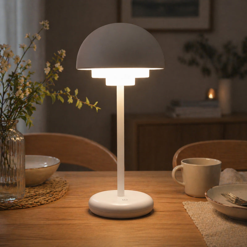 ICLE北欧風 LED テーブルランプ コードレス 充電式 間接照明 ベッドサイド ナイトライト 防水 ドーム型