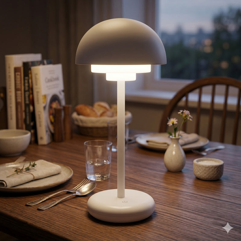 ICLE北欧風 LED テーブルランプ コードレス 充電式 間接照明 ベッドサイド ナイトライト 防水 ドーム型